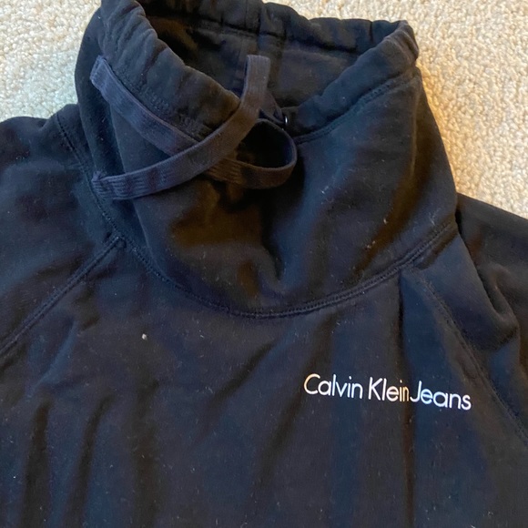 Cowelneck Calvin Klein Black Drawstring Sweatshirt - Picture 3 of 6
